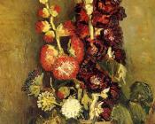 文森特 威廉 梵高 : 花瓶中的蜀葵